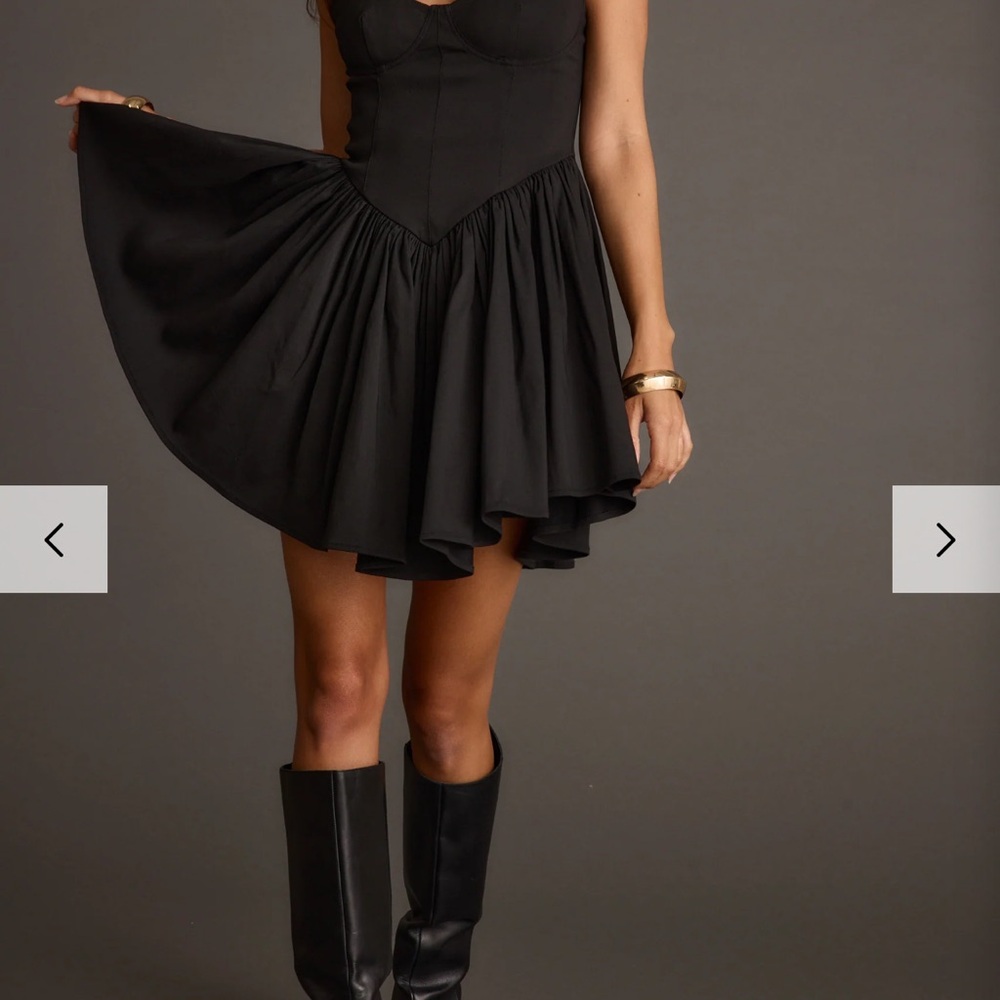 Kit Black Drop Waist Mini Dress from 12th Tribe